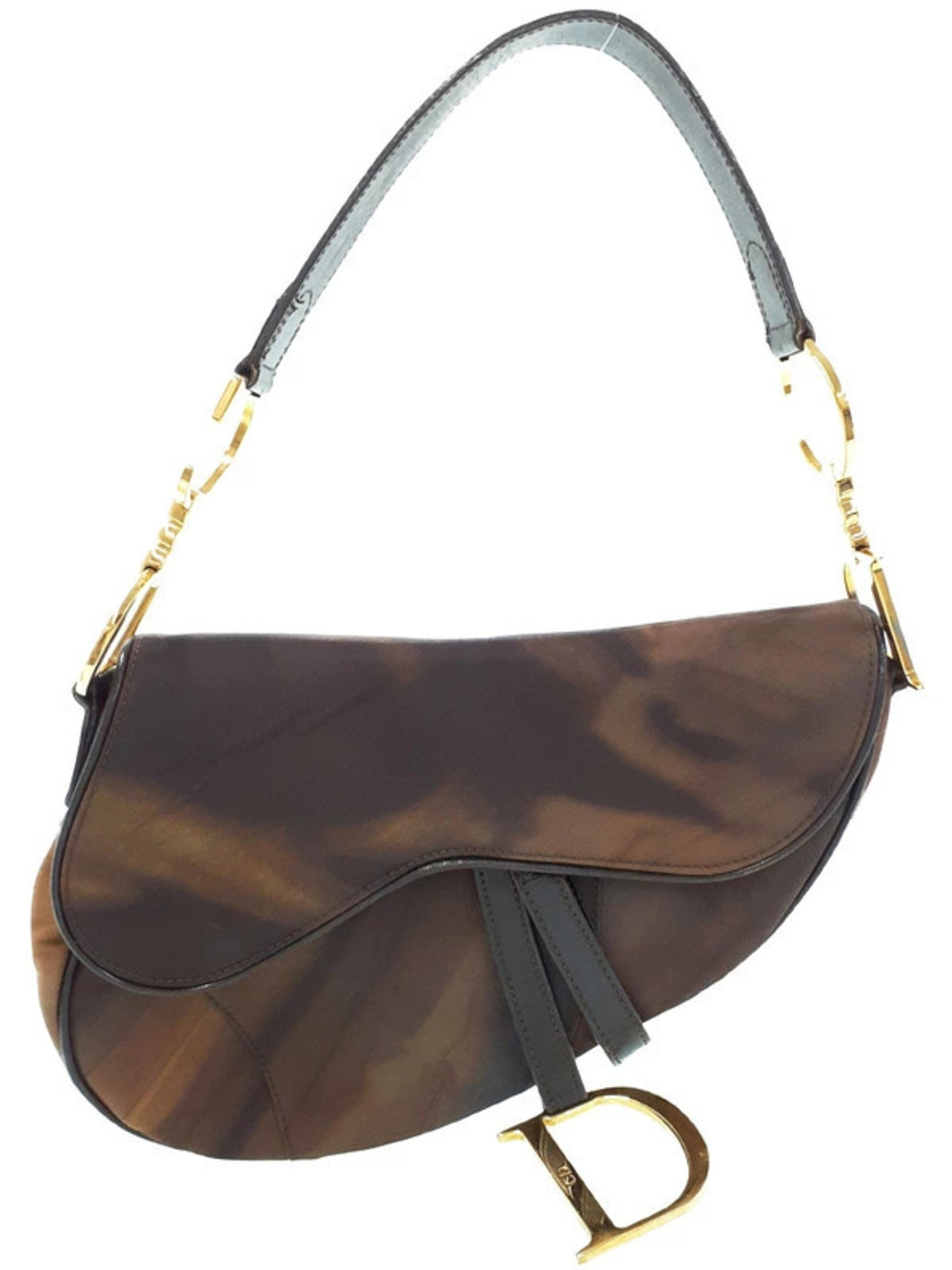 Christian Dior Saddle Equestrian Hobo Bag Brown